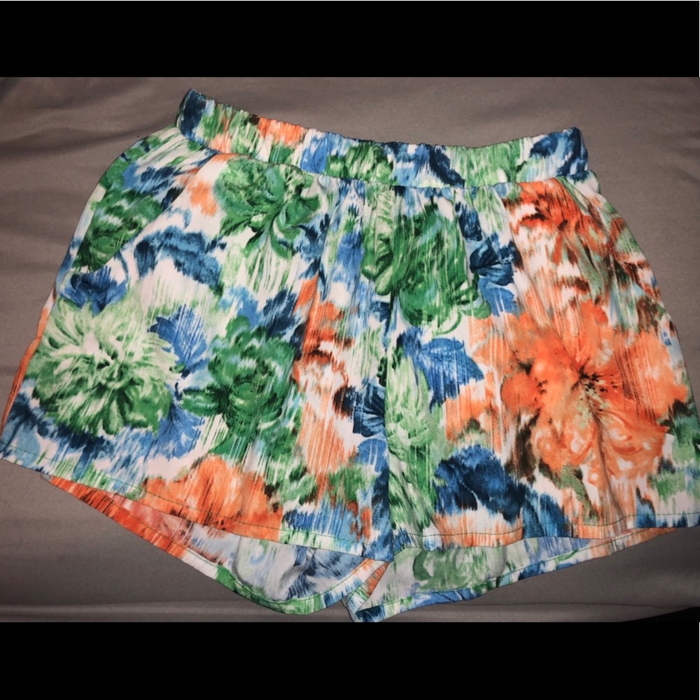 floral watercolor shorts